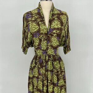 VINTAGE Dancing Ladies Novelty Print Dress